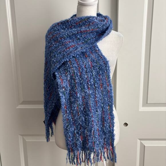 Mucros Weavers Mohair Wool Blend Blue Scarf Irish - Picture 1 of 6